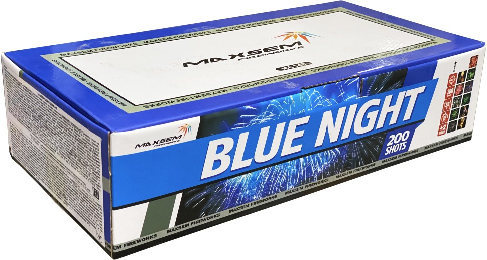 Фейерверк MC149 "Ночные огни / Blue night fire" (0,8" х 200 залпов)