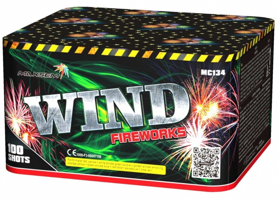 Фейерверк MC134 "Дыхание огня / Wind fireworks" (0,8" х 100 залпов)